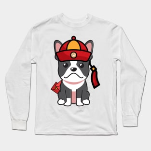 Cute French Bulldog ready for Lunar New Year Long Sleeve T-Shirt